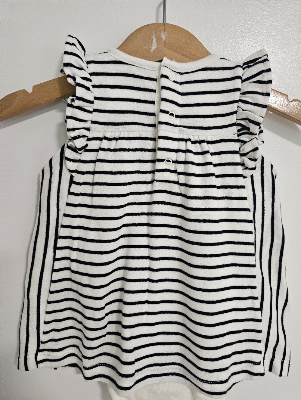 🧸2/20$ Petit Bateau Size 3M Striped Ruffle Sleeve Dress Baby Girl - Picture 7 of 7